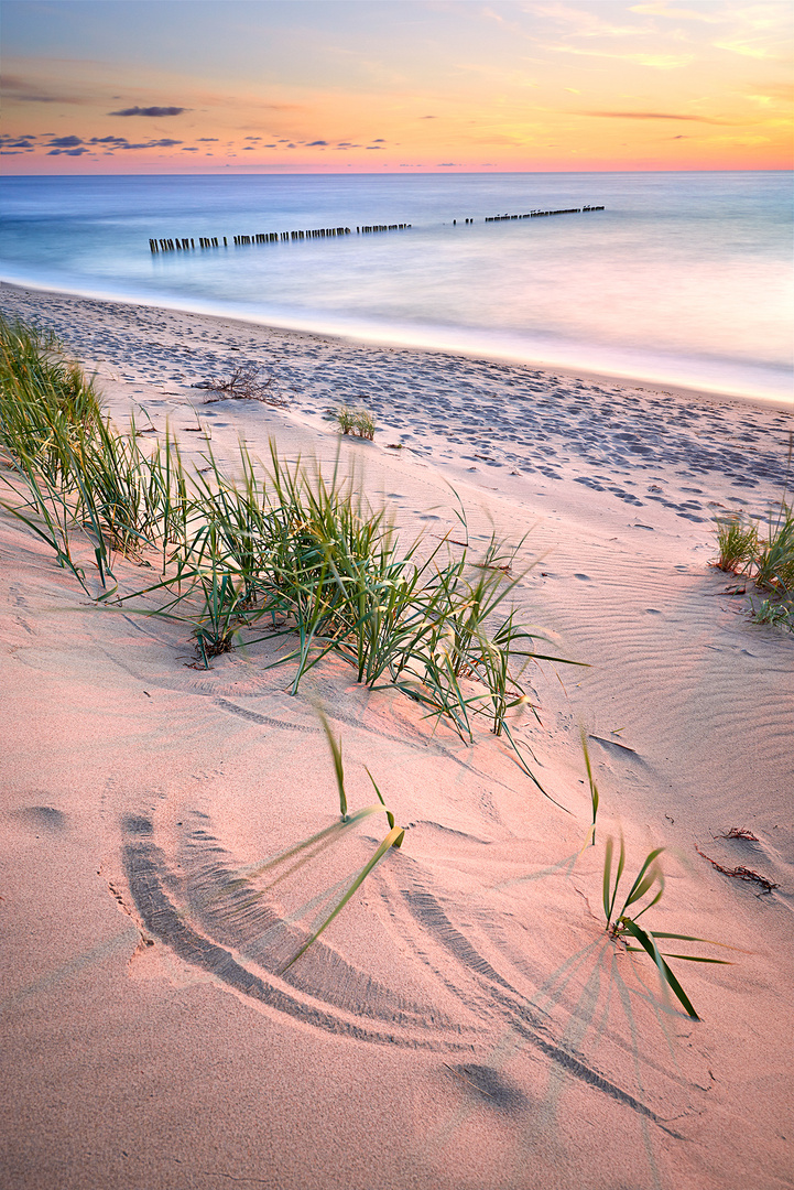 sand sea sunset