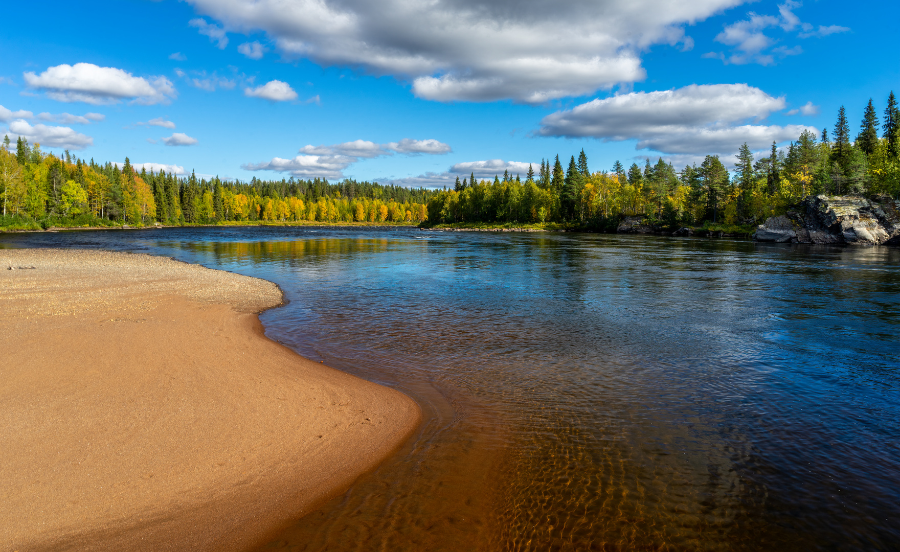 Sandbank am Kalixälven