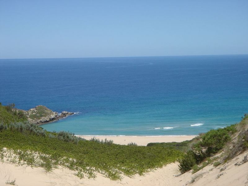 Sanddüne auf Robberg Island bei "Plet"