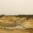 Sandgewinnung im Tagebau direkt am Flugplatz Schwarze Heide in Kirchhellen