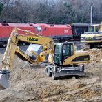 Sandkiste mit Elektrischer Eisenbahn