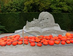 Sandkunst und Kürbisse