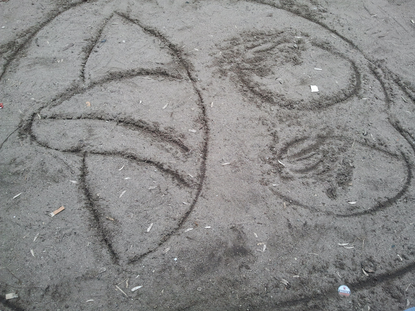 Sandmalerei von einem Kind