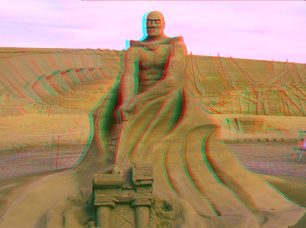 Sandskulptur die 2. -3D Ana rot/cyan