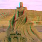 Sandskulptur die 2. -3D Ana rot/cyan