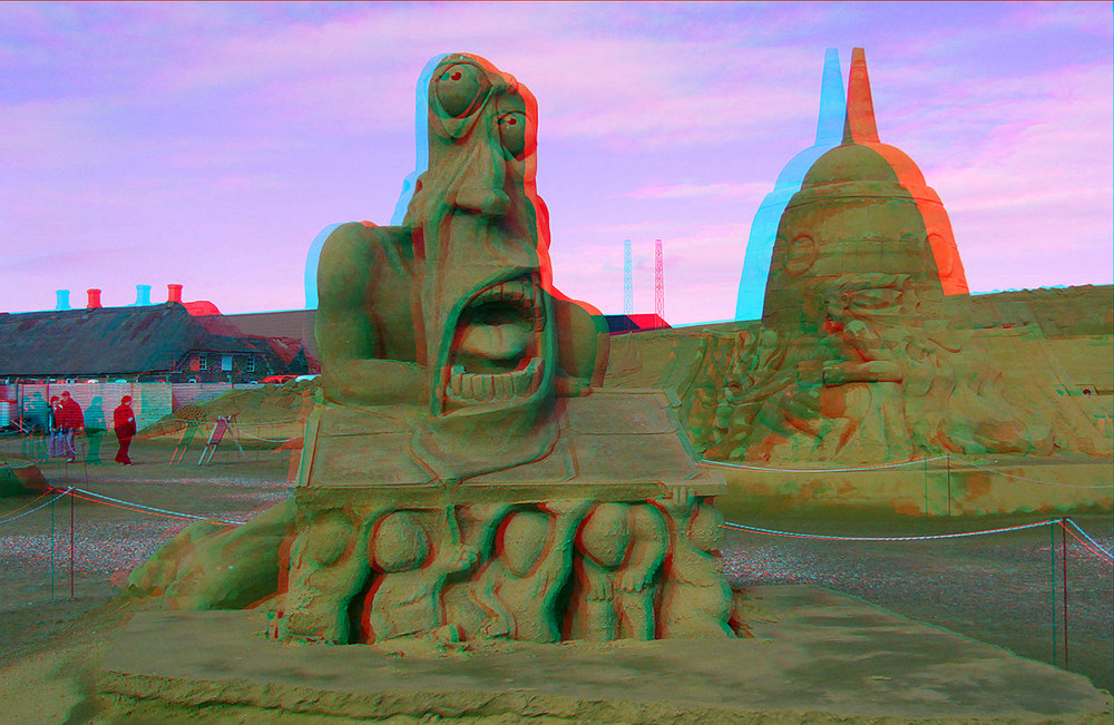 Sandskulptur1 -3D Ana-rot/cyan-