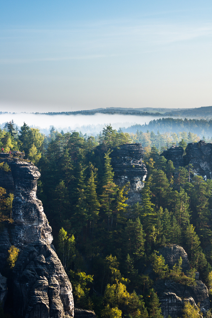 Sandstein im Nebel