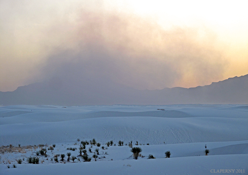 Sandstorm at sunset