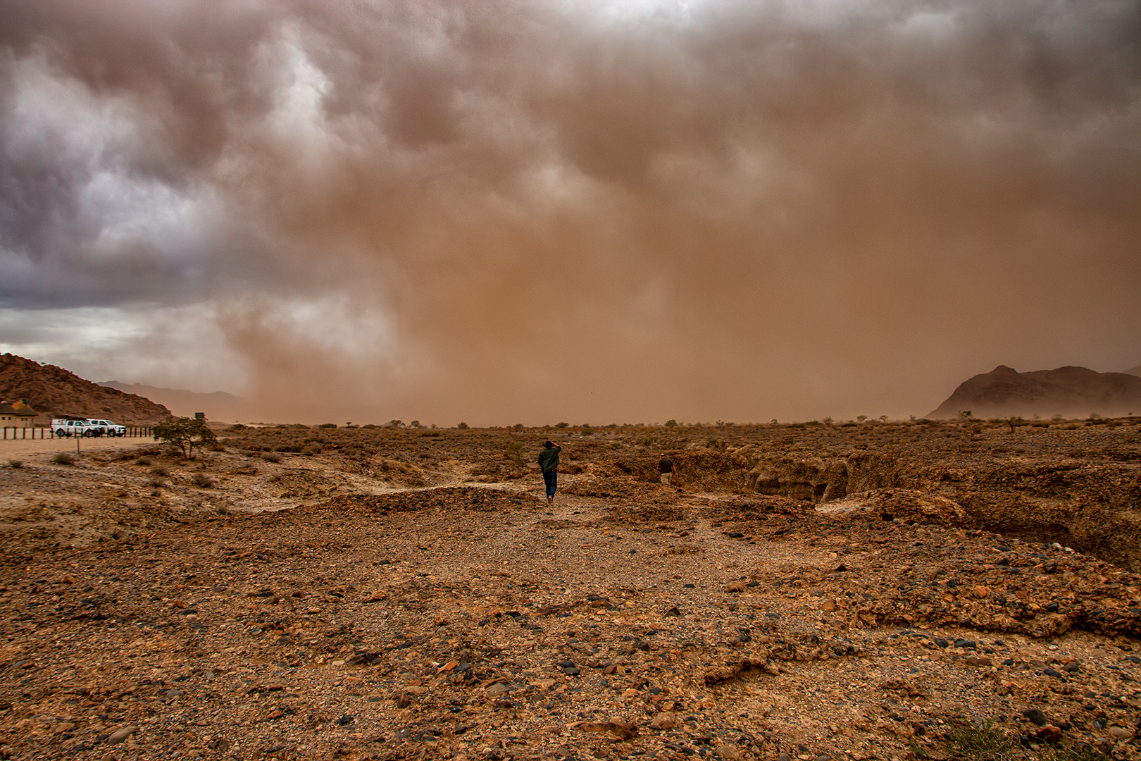 Sandsturm am Sesriem-Canyon...