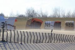 Sandsturm am Strand.