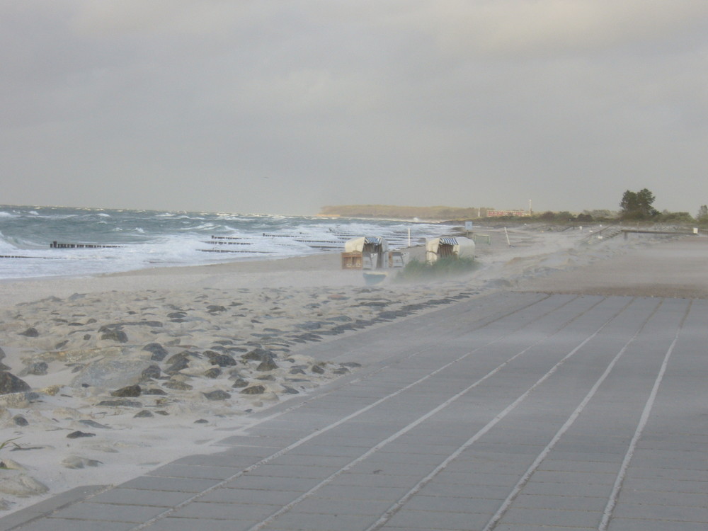 Sandsturm am Strand