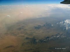 Sandsturm in Nordpakistan, Luftbild aus (sicheren) 12 Km Höhe