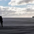 Sandsturm über dem Watt von Borkum