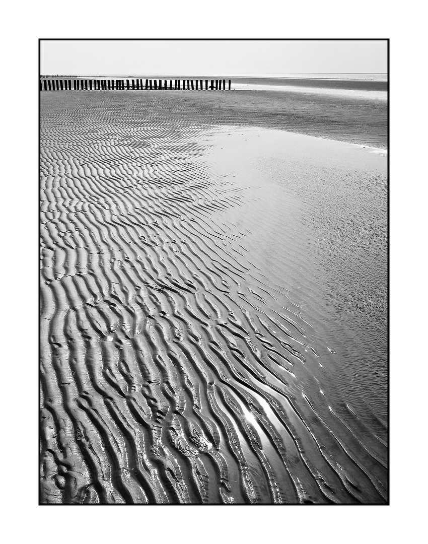 Sandwellen und Bunen bei Ebbe