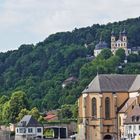 Sankt Burkard Kirche von aussen mit Käppele von Würzburg