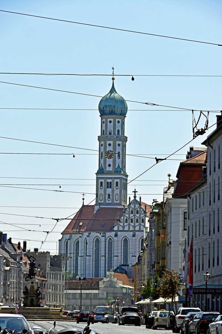 Sankt Ulrich und Afra mit Herkulesbrunnen