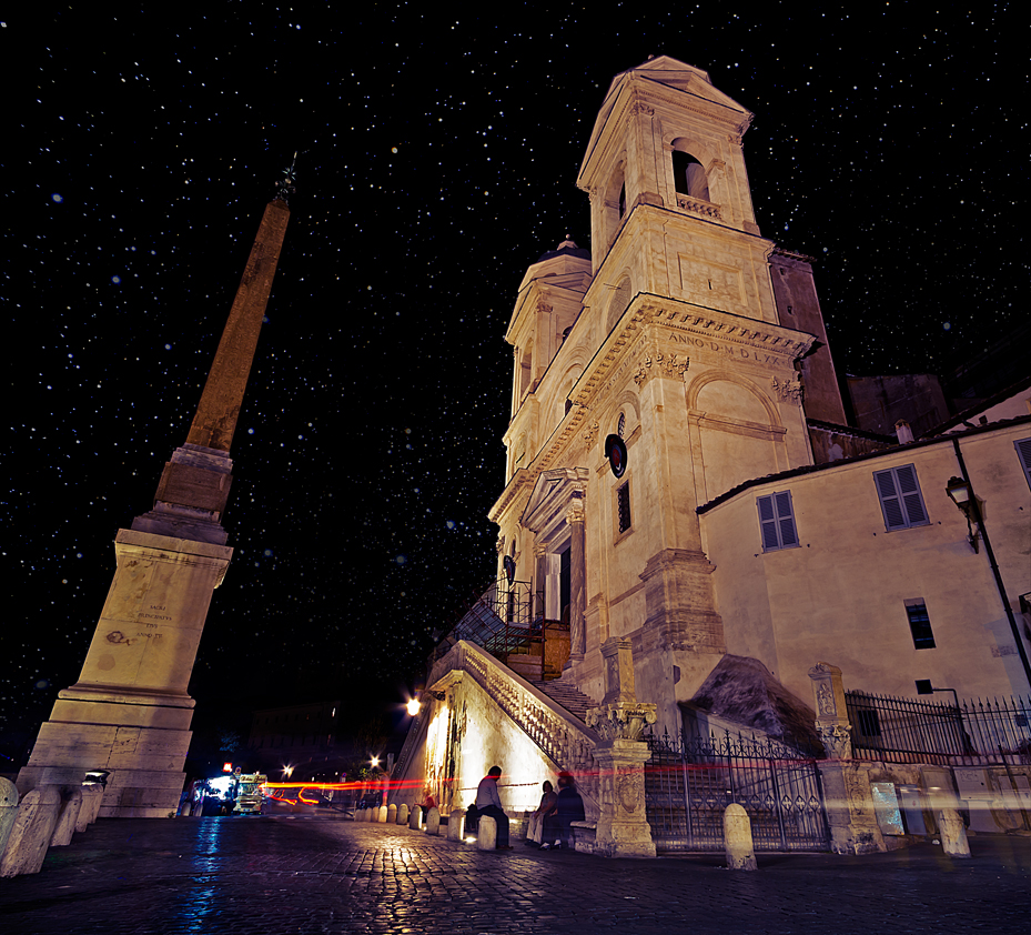 Santa Trinità dei Monti at the top of Spanish steps in Rome