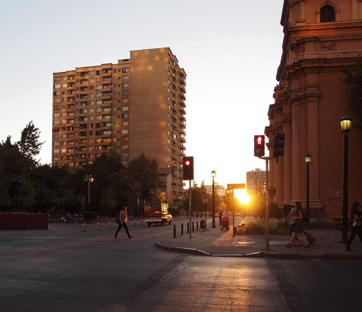 Santiago de Chile im Abendlicht.
