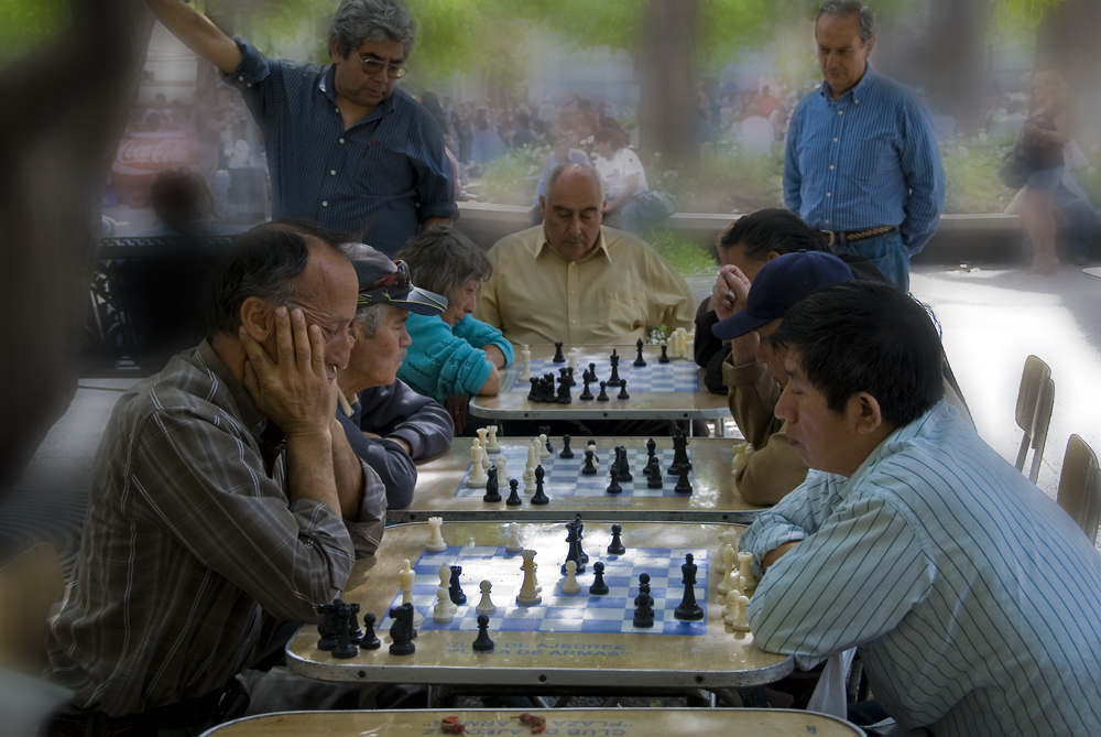 Santiago de Chile - Plaza de Armas - Schachspieler