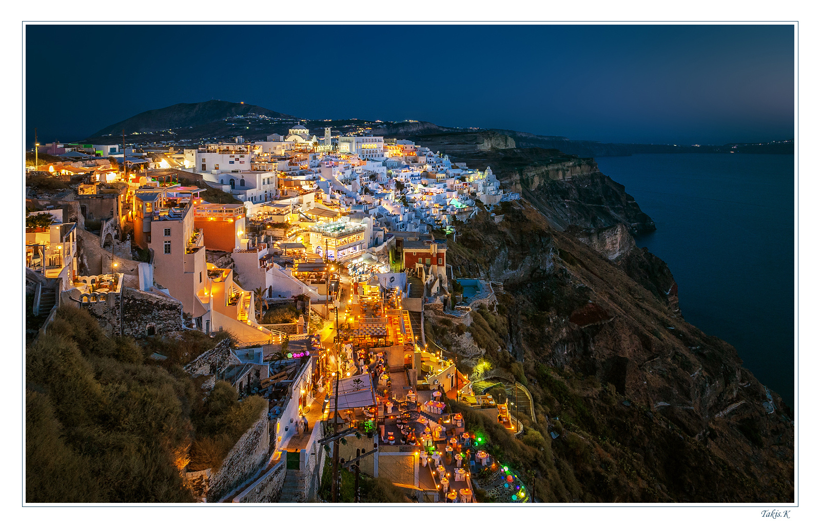 Santorin bei Nacht