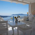 Santorin, Fira, Blick auf die Caldera