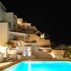 Santorin: Hotel Andromeda bei Nacht