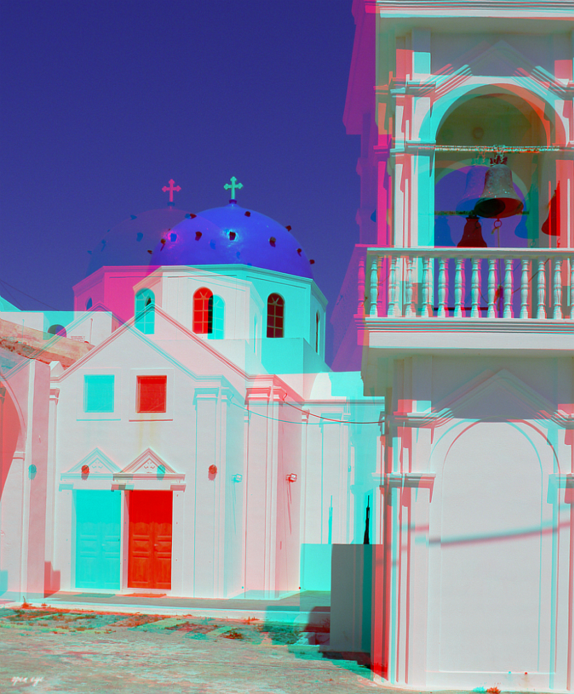 Santorini - Anaglyphen