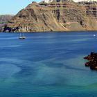 Santorini view from Nea Kameni