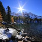 Saoseosee im Herbst und Sonnenlicht