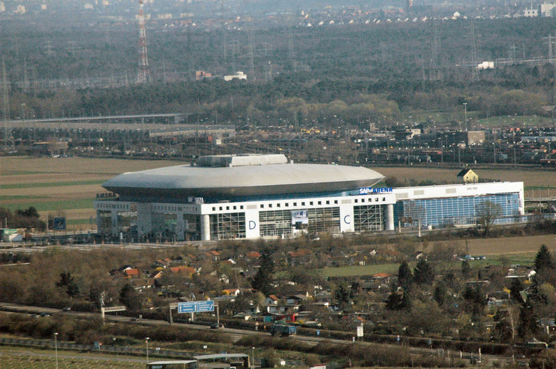 SAP - ARENA aus der sicht vom Fernsehturm Mannheim