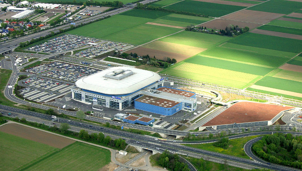 SAP Arena gesamt, Luftbild Foto & Bild architektur, profanbauten, sportstätten Bilder auf