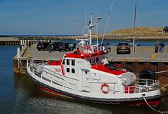 SAR Seenotkreuzer im Hafen von Thorsminde (Midtjylland, DK) an der Nordseeküste