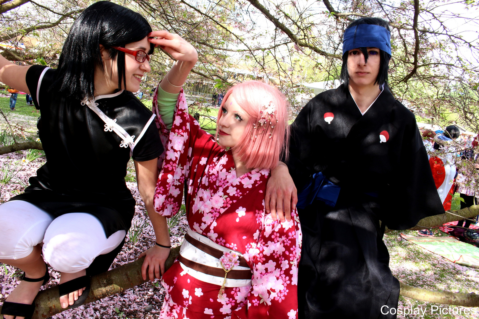 Sarada Uchiha, Sasuke Uchiha und Sakura Haruno Hanami 2016