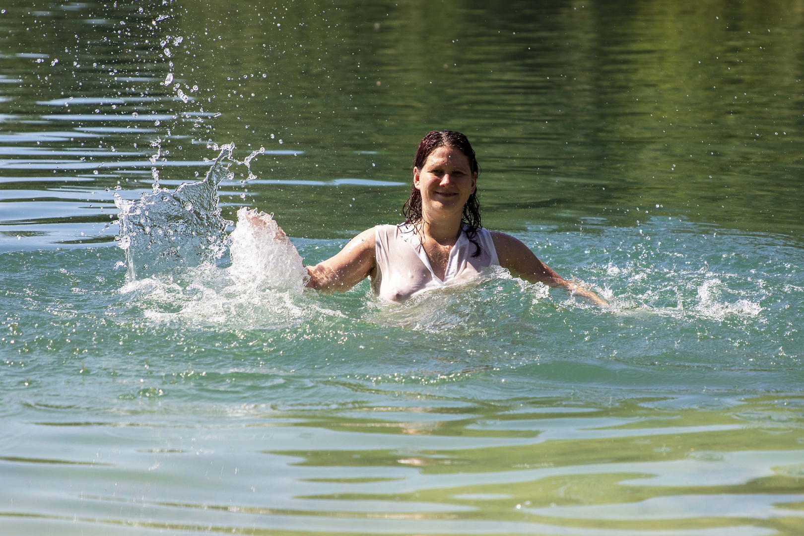 Sarah, Spaß im Wasser