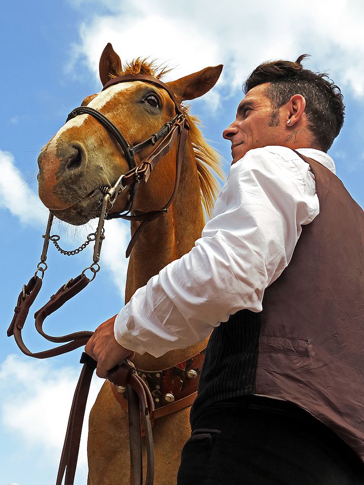 Sardischer Reiter und sein Pferd / il cavaliere sardo e il suo cavallo (1)