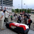 Sarg auf dem Riebeckplatz in Halle / Saale