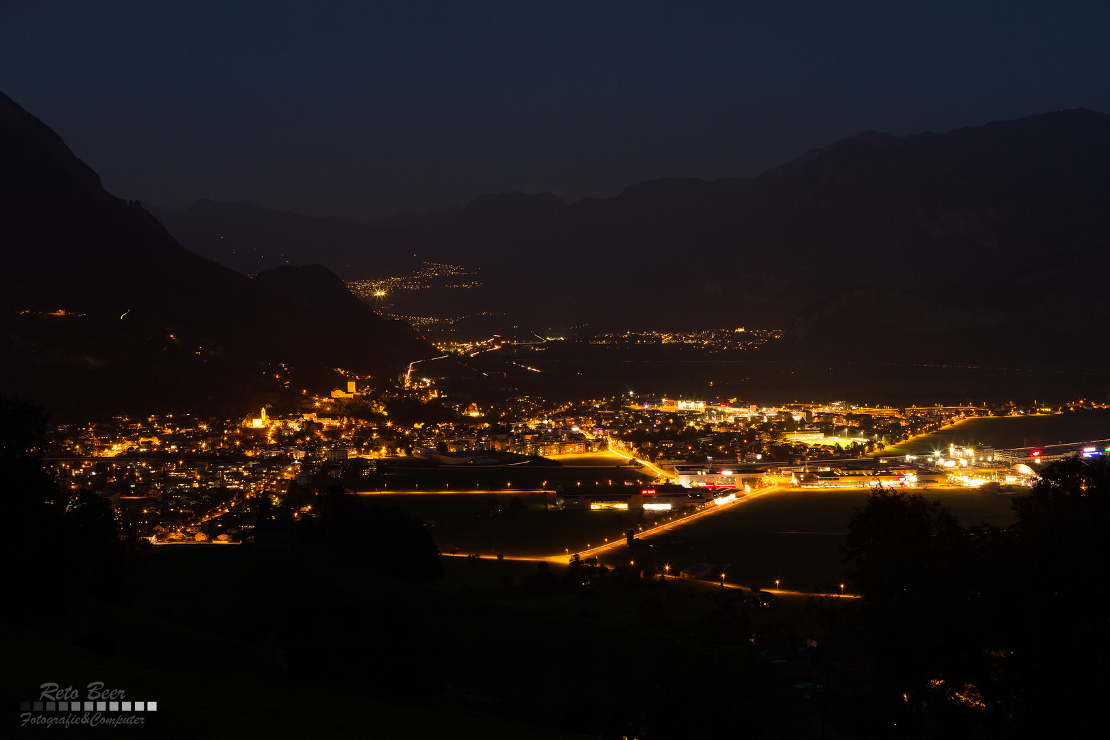 Sargans bei Nacht