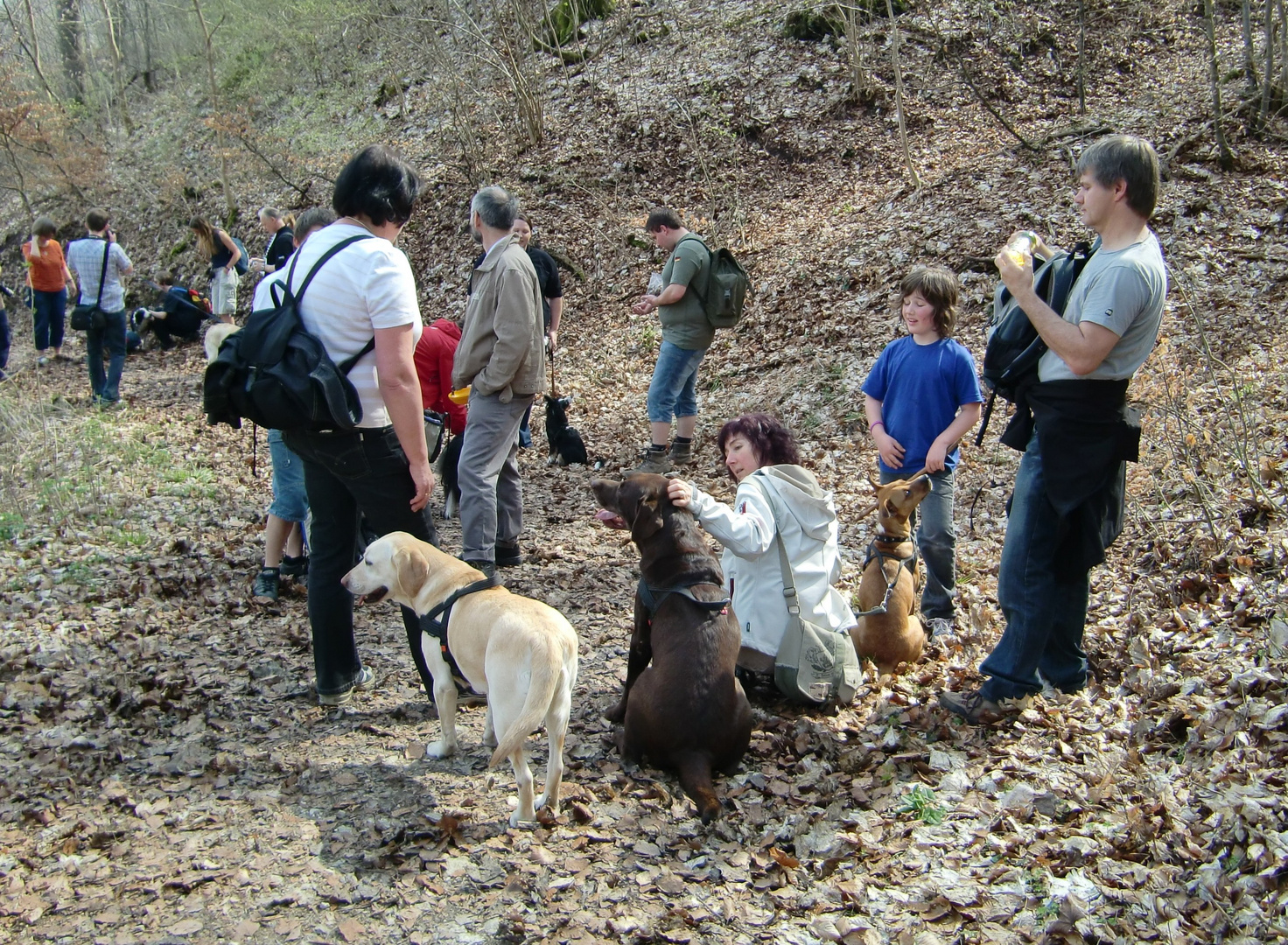 Sari und Pepper auf der Osterwanderung 2009