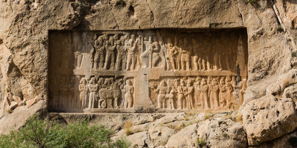 Sasanidisches Felsrelief in Bishapur