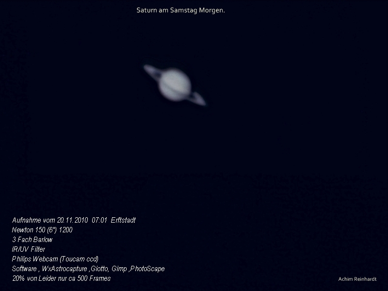 Saturn am Samstag Morgen