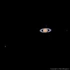 Saturn mit 5 seiner Monde (22.01.2004)