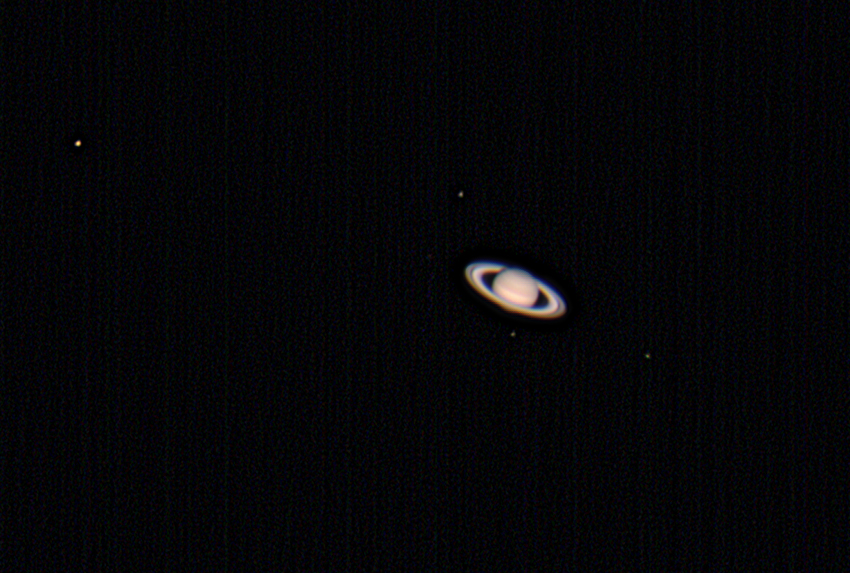 Saturn mit Monden am 22.06.2014 um 23:10 Uhr