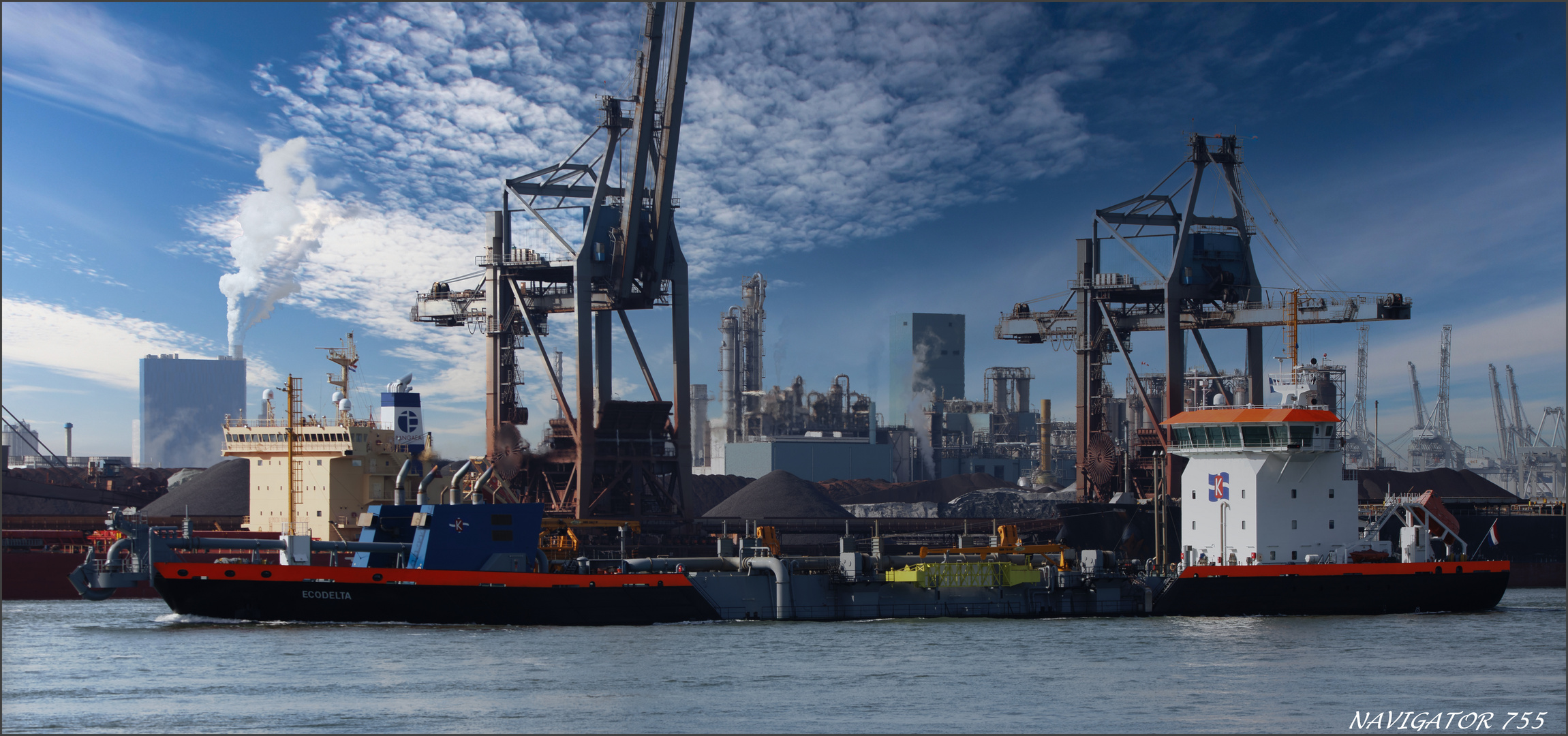 Saugbagger ECODELTA, Calandcanal, Rotterdam.