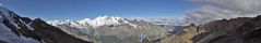 Saukalt, viel Wind aber herrliche Sicht oberhalb von der Station Hoh Saas im Wallis