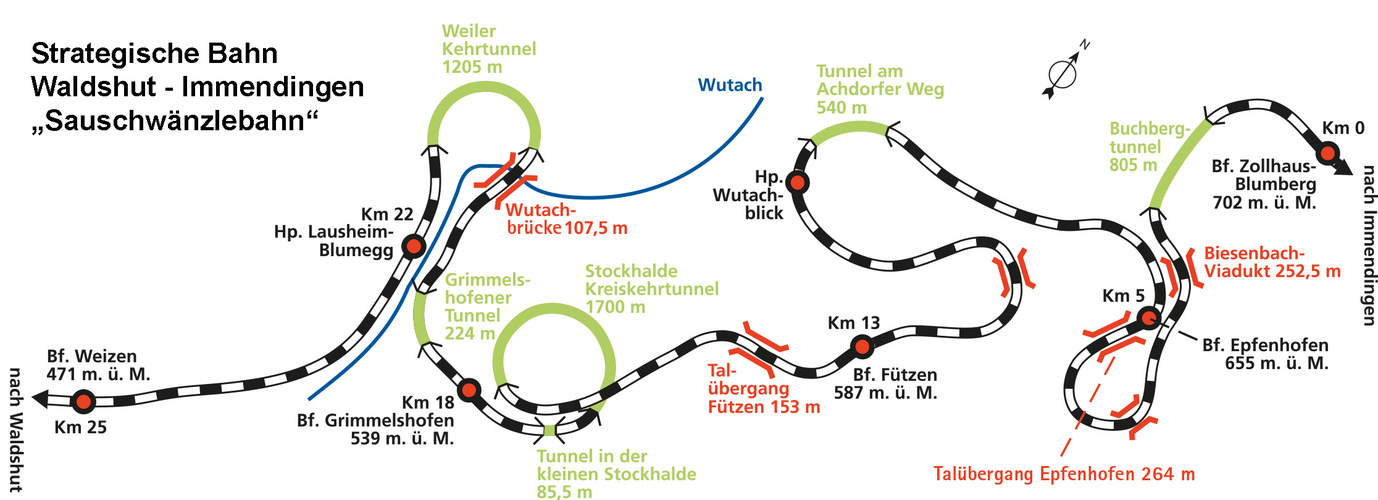 Sauschwänzlebahn - Streckenplan