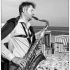 Saxofonist am Strand