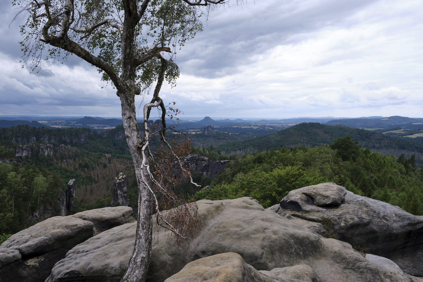 Saxon Switzerland - wide cloudy view