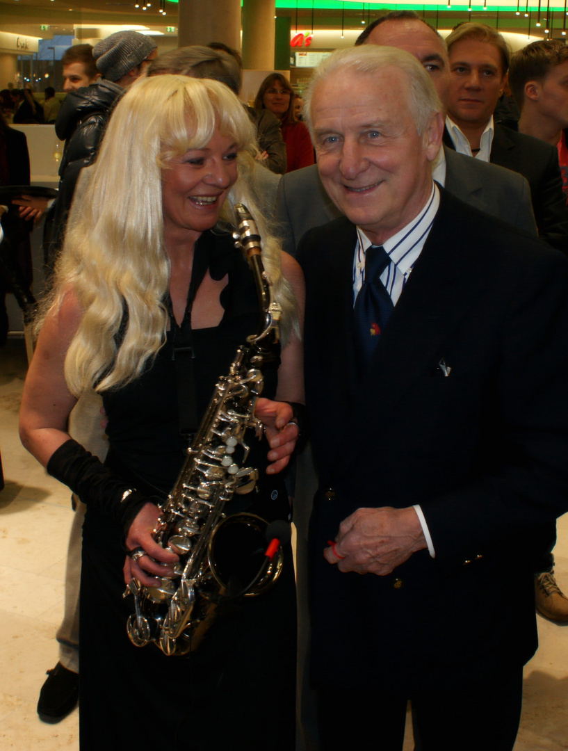 Saxophonist und Trapattoni in München