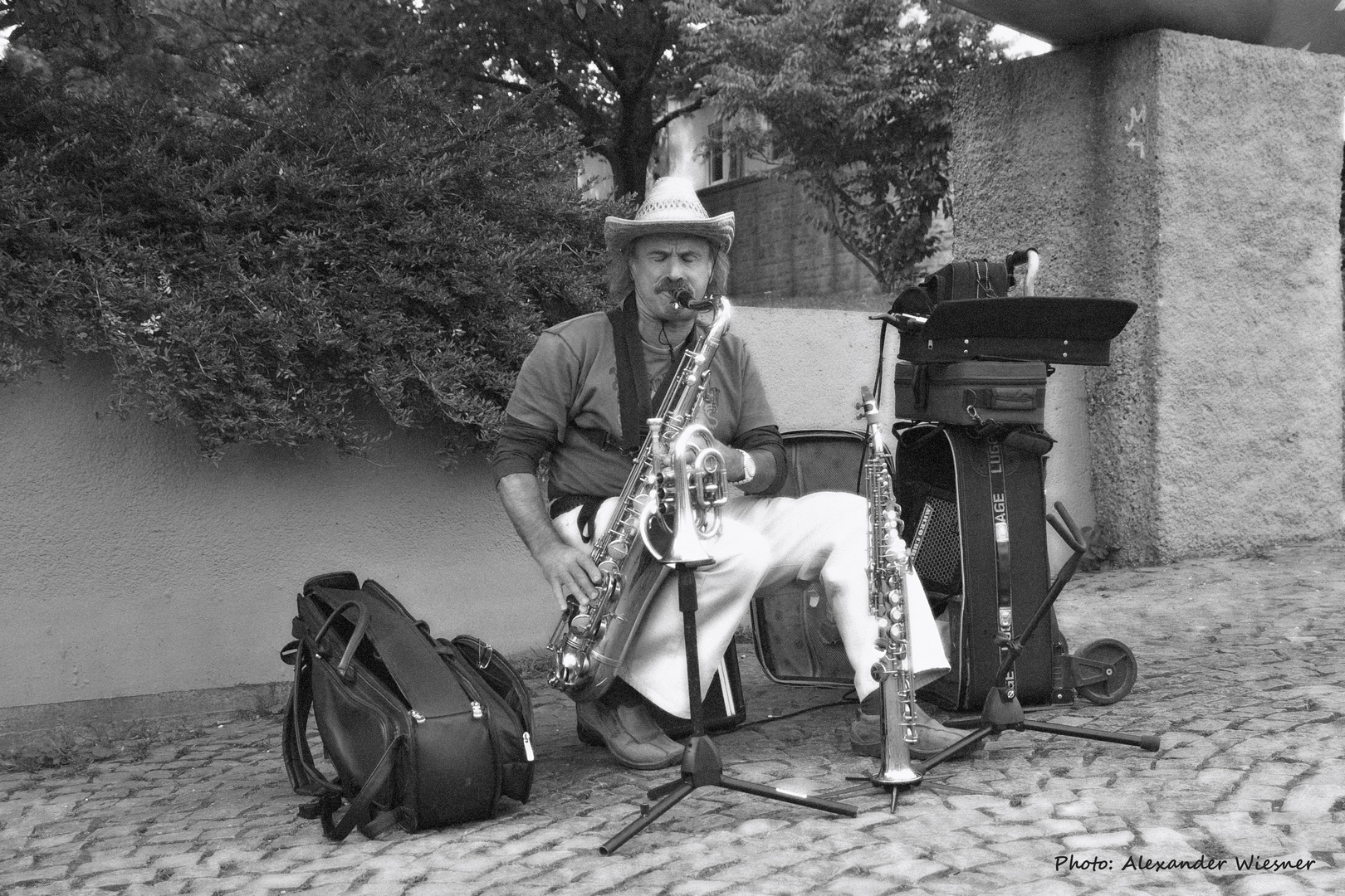 Saxophonspieler auf der Documenta 13