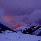 scanno passo godi nel tramonto nuvoloso